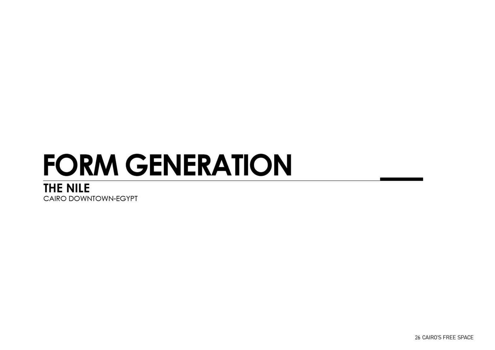 Form-generation title slide for the Nile public-space project.