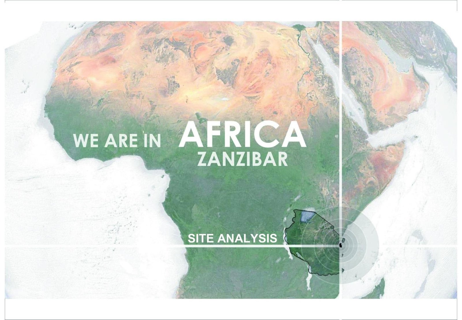 African location map highlighting Zanzibar in the resort site-analysis presentation.