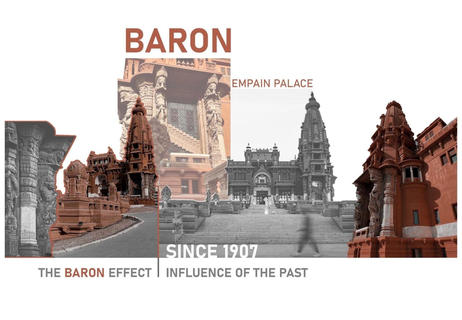 Baron Empain Palace reference collage used in the Nisida study of historical architectural influences.